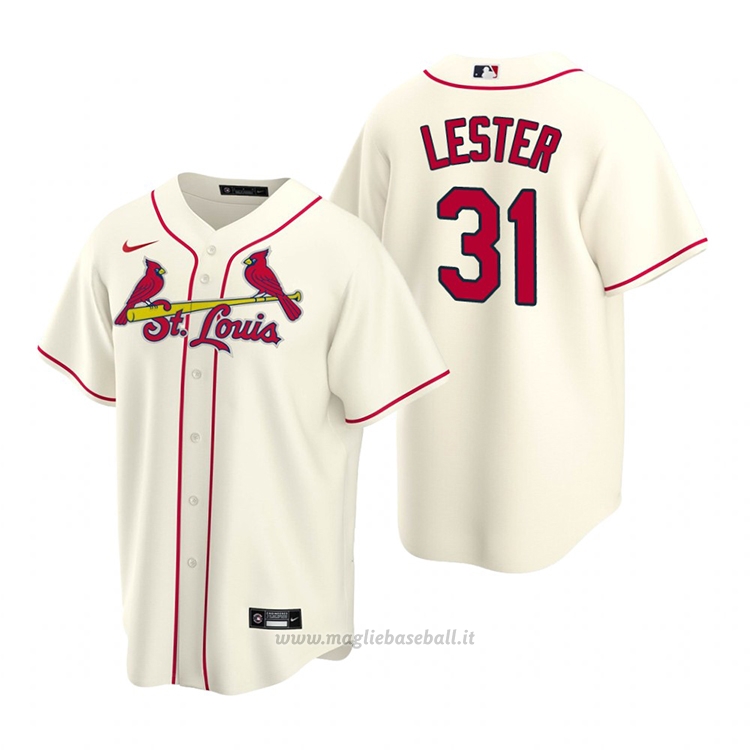 Maglia Baseball Uomo St. Louis Cardinals Jon Lester Replica Alternato Crema
